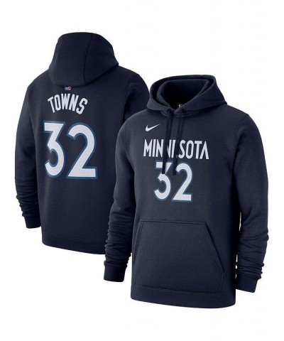 Men's Karl-Anthony Towns Navy Minnesota Timberwolves 2019/20 Name and Number Pullover Hoodie $37.40 Sweatshirt