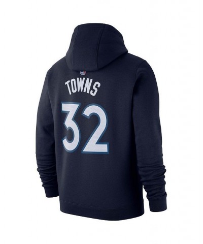 Men's Karl-Anthony Towns Navy Minnesota Timberwolves 2019/20 Name and Number Pullover Hoodie $37.40 Sweatshirt