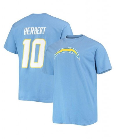 Men's Branded Justin Herbert Powder Blue Los Angeles Chargers Big and Tall Player Name and Number T-shirt $18.00 T-Shirts