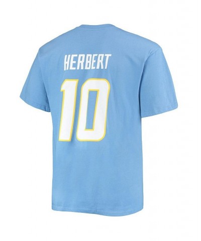 Men's Branded Justin Herbert Powder Blue Los Angeles Chargers Big and Tall Player Name and Number T-shirt $18.00 T-Shirts