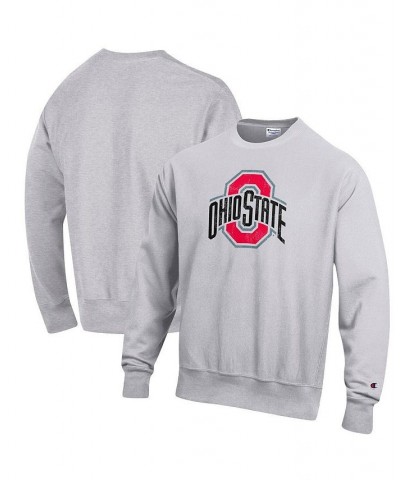 Men's Heathered Gray Ohio State Buckeyes Vault Logo Reverse Weave Pullover Sweatshirt $40.80 Sweatshirt