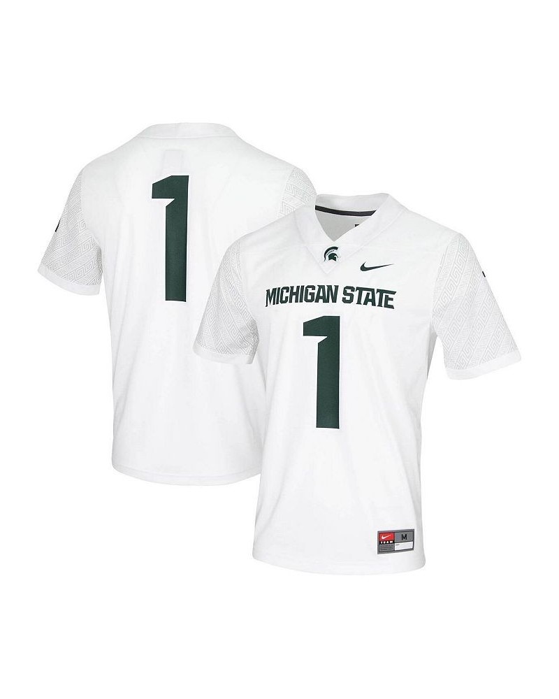 Men's 1 White Michigan State Spartans Untouchable Game Jersey $40.25 Jersey