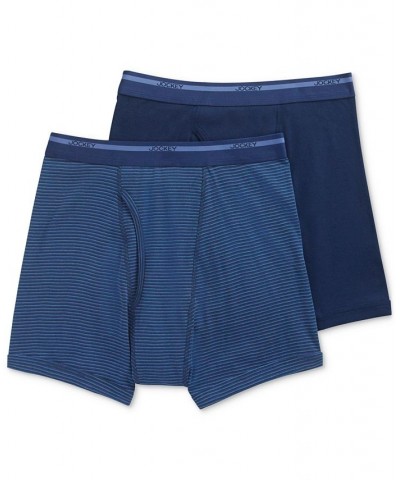 Men's Big & Tall 2-Pk. Lightweight Cotton Boxer Briefs Blue $11.08 Underwear