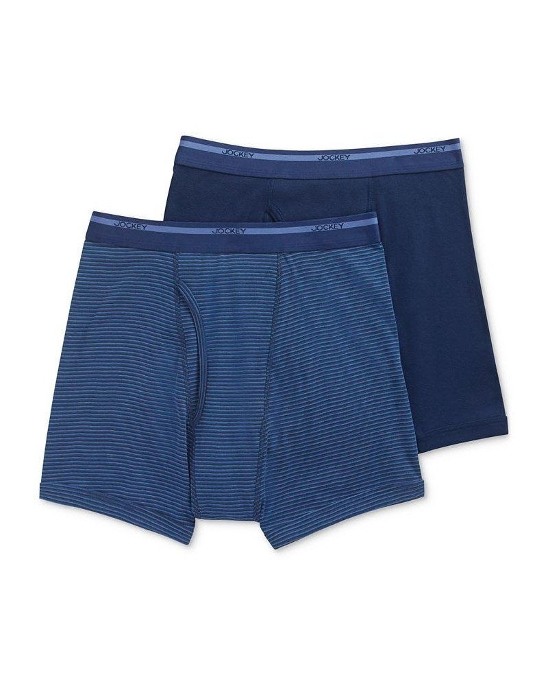 Men's Big & Tall 2-Pk. Lightweight Cotton Boxer Briefs Blue $11.08 Underwear