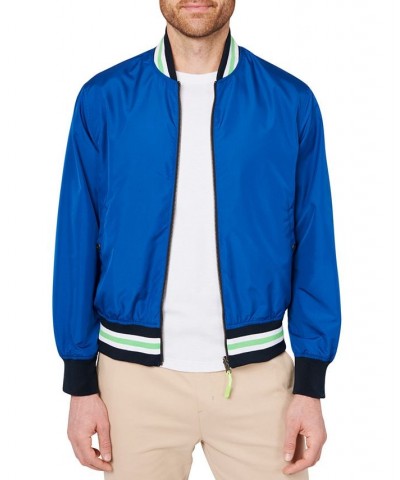 Men's Dreamy Slim-Fit Reversible Water-Repellent Bomber Jacket Blue $70.27 Jackets