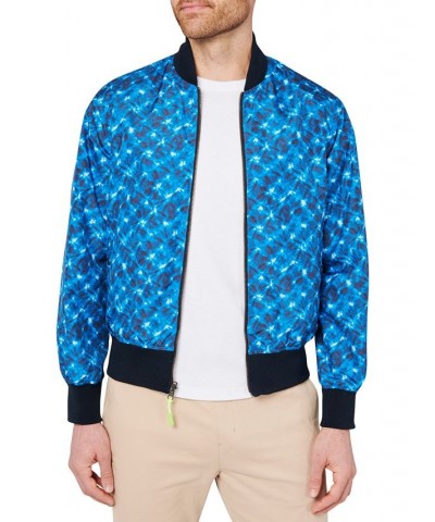 Men's Dreamy Slim-Fit Reversible Water-Repellent Bomber Jacket Blue $70.27 Jackets