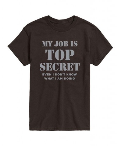 Men's Job Is Top Secret Short Sleeves T-shirt Brown $14.62 T-Shirts