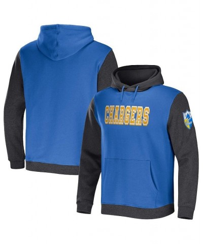 Men's NFL x Darius Rucker Collection by Blue, Charcoal Los Angeles Chargers Colorblock Pullover Hoodie $34.50 Sweatshirt