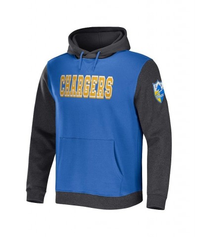 Men's NFL x Darius Rucker Collection by Blue, Charcoal Los Angeles Chargers Colorblock Pullover Hoodie $34.50 Sweatshirt