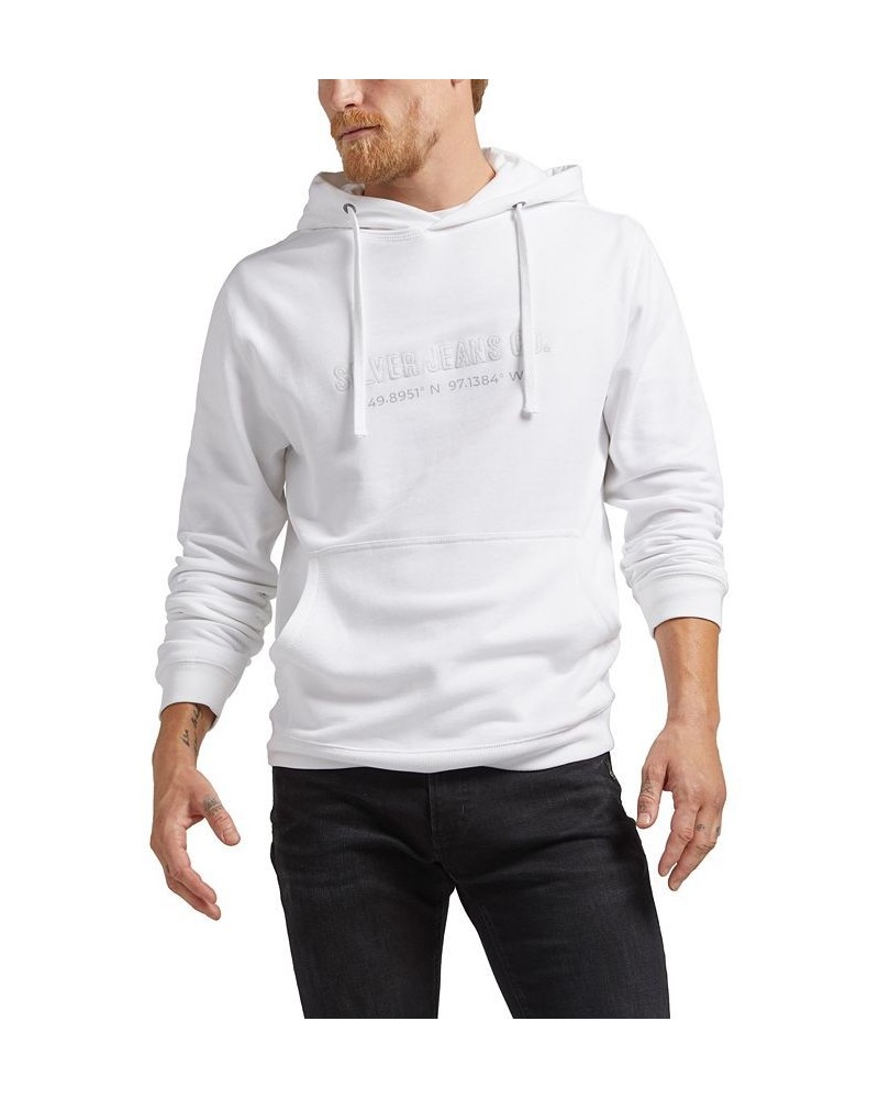 Men's Logo Hoodie Sweatshirt White $29.58 Sweatshirt