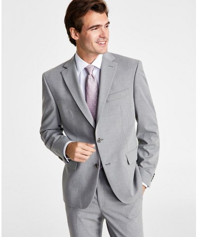 Men's Skinny-Fit Stretch Suit Grey/white Pinstripe $144.30 Suits