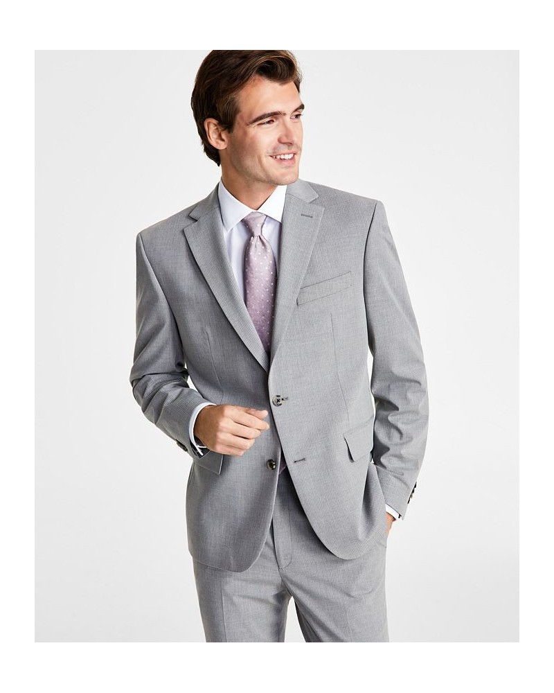 Men's Skinny-Fit Stretch Suit Grey/white Pinstripe $144.30 Suits