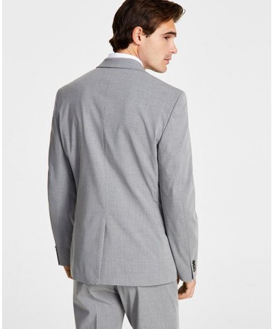 Men's Skinny-Fit Stretch Suit Grey/white Pinstripe $144.30 Suits