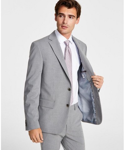 Men's Skinny-Fit Stretch Suit Grey/white Pinstripe $144.30 Suits