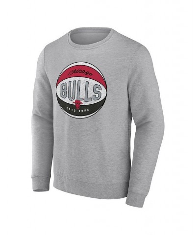 Men's Branded Heathered Gray Chicago Bulls True Classics Vint Pullover Sweatshirt $31.50 Sweatshirt