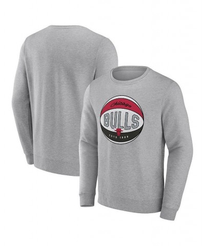 Men's Branded Heathered Gray Chicago Bulls True Classics Vint Pullover Sweatshirt $31.50 Sweatshirt