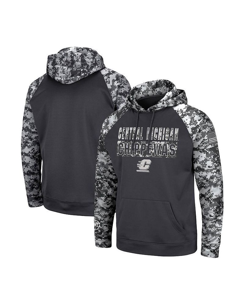 Men's Charcoal Cent. Michigan Chippewas OHT Military-Inspired Appreciation Digital Camo Pullover Hoodie $39.74 Sweatshirt