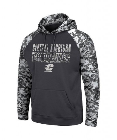 Men's Charcoal Cent. Michigan Chippewas OHT Military-Inspired Appreciation Digital Camo Pullover Hoodie $39.74 Sweatshirt