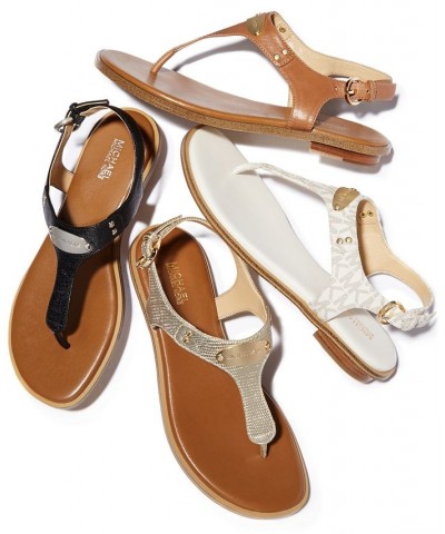 Women's MK Plate Flat Thong Sandals PD02 $52.25 Shoes