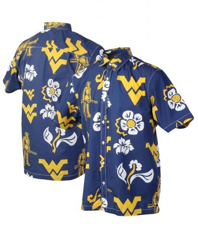 Men's Navy West Virginia Mountaineers Floral Button-Up Shirt $37.79 Shirts