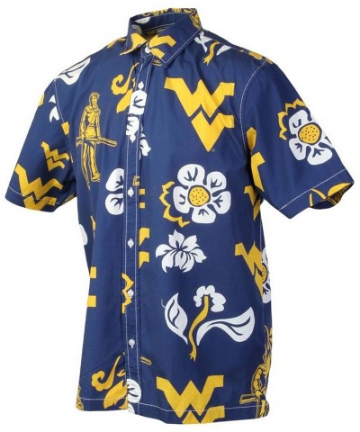 Men's Navy West Virginia Mountaineers Floral Button-Up Shirt $37.79 Shirts