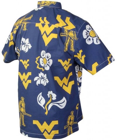 Men's Navy West Virginia Mountaineers Floral Button-Up Shirt $37.79 Shirts