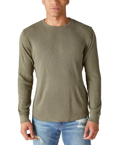 Men's Garment Dye Thermal Crew Neck T-shirt PD03 $24.56 T-Shirts