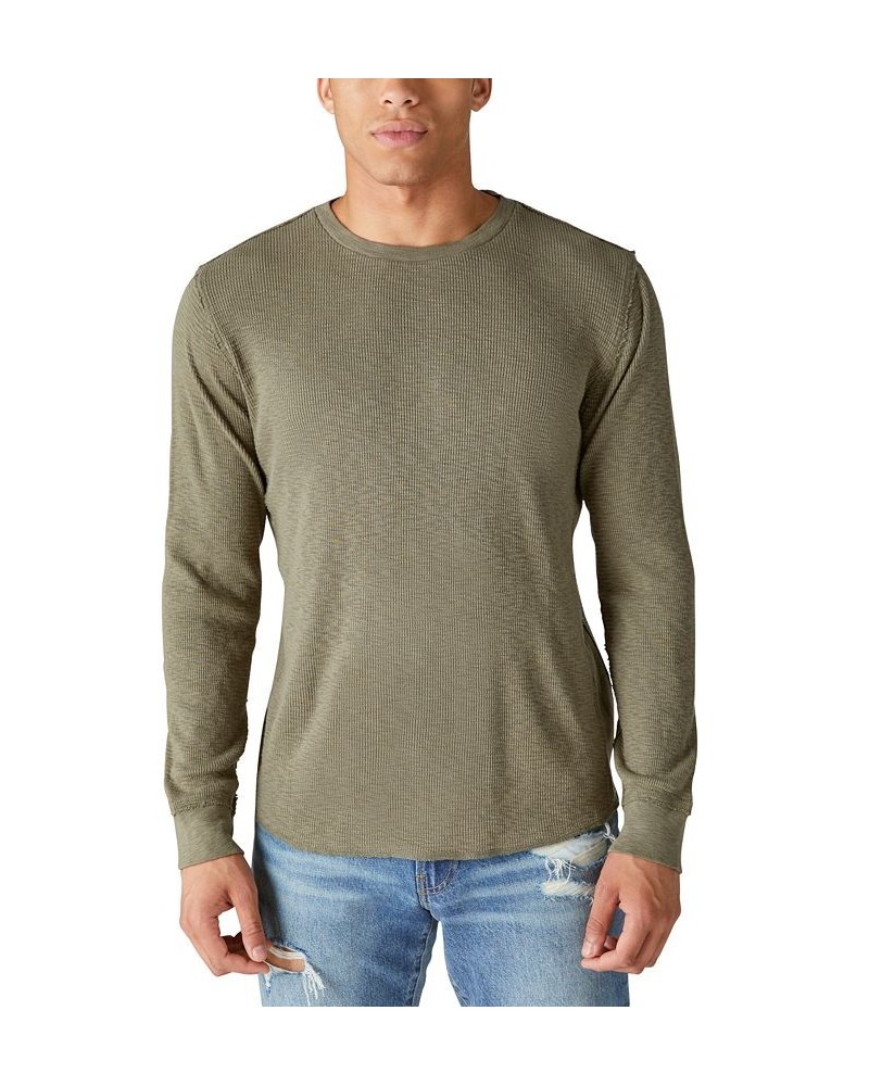 Men's Garment Dye Thermal Crew Neck T-shirt PD03 $24.56 T-Shirts