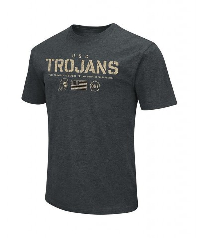 Men's Heathered Black USC Trojans OHT Military-Inspired Appreciation Flag 2.0 T-shirt $18.00 T-Shirts