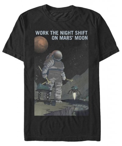 NASA Men's Mars Work The Night Shift Short Sleeve T-Shirt Black $15.40 T-Shirts