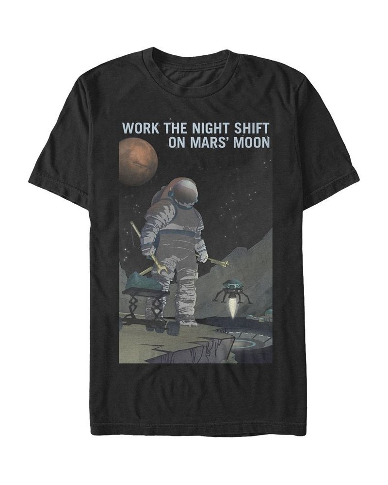 NASA Men's Mars Work The Night Shift Short Sleeve T-Shirt Black $15.40 T-Shirts