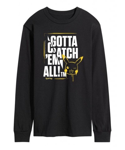 Men's Pokemon Gotta Catch 'Em Long Sleeve T-shirt Black $17.64 T-Shirts