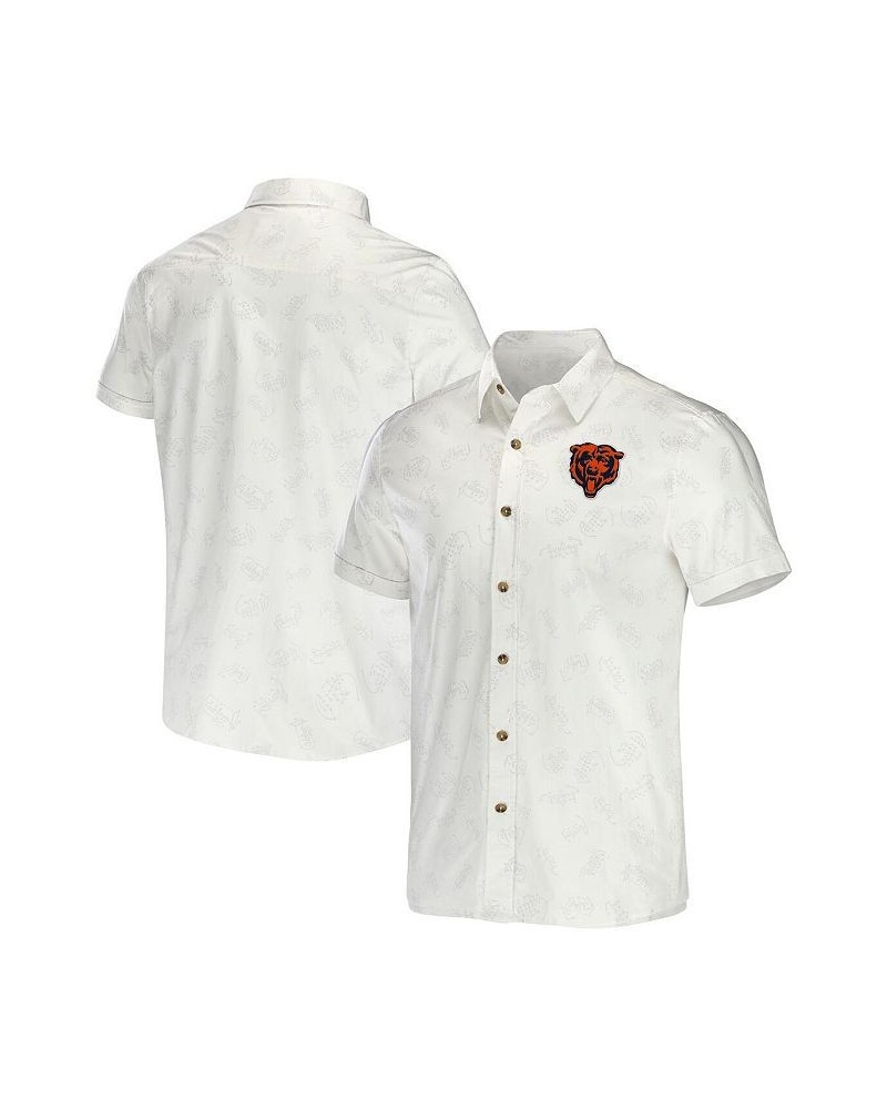 Men's NFL x Darius Rucker Collection by White Chicago Bears Woven Button-Up T-shirt $26.65 Shirts