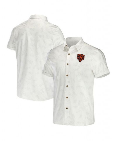 Men's NFL x Darius Rucker Collection by White Chicago Bears Woven Button-Up T-shirt $26.65 Shirts