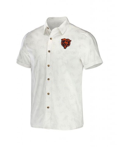 Men's NFL x Darius Rucker Collection by White Chicago Bears Woven Button-Up T-shirt $26.65 Shirts