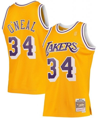 Men's Shaquille O'Neal Gold-Tone Los Angeles Lakers Hardwood Classics 1996-97 Swingman Jersey Yellow $44.95 Jersey