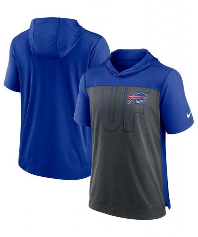 Men's Heather Charcoal, Royal Buffalo Bills Performance Hoodie T-shirt $32.90 T-Shirts