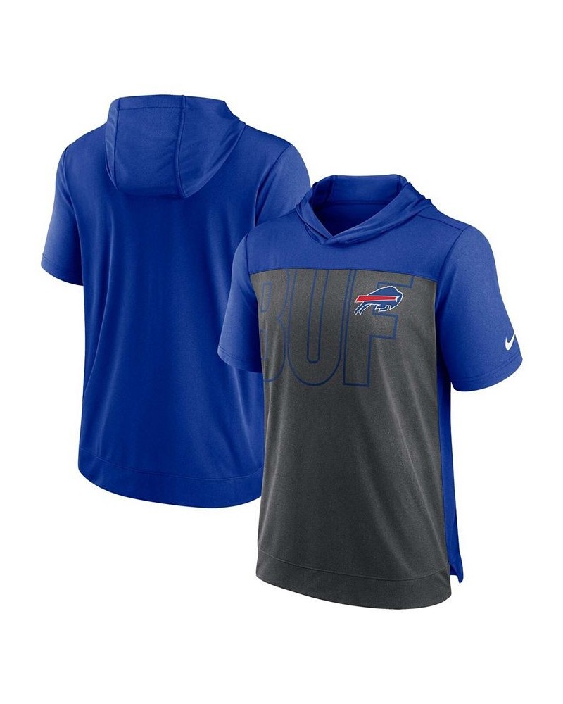 Men's Heather Charcoal, Royal Buffalo Bills Performance Hoodie T-shirt $32.90 T-Shirts