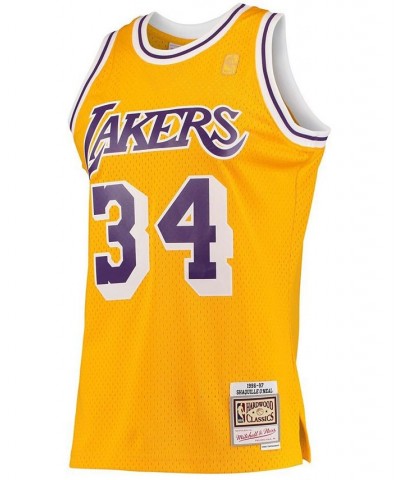 Men's Shaquille O'Neal Gold-Tone Los Angeles Lakers Hardwood Classics 1996-97 Swingman Jersey Yellow $44.95 Jersey