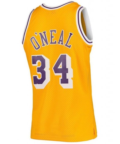 Men's Shaquille O'Neal Gold-Tone Los Angeles Lakers Hardwood Classics 1996-97 Swingman Jersey Yellow $44.95 Jersey