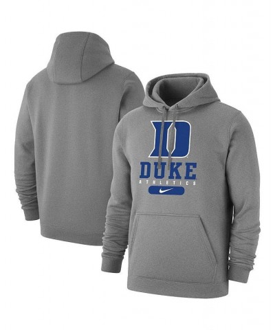 Men's Heathered Gray Duke Blue Devils Big and Tall Club Stack Fleece Pullover Hoodie $31.68 Sweatshirt