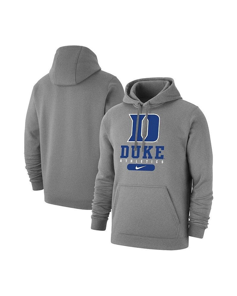 Men's Heathered Gray Duke Blue Devils Big and Tall Club Stack Fleece Pullover Hoodie $31.68 Sweatshirt