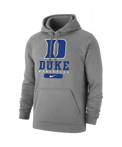 Men's Heathered Gray Duke Blue Devils Big and Tall Club Stack Fleece Pullover Hoodie $31.68 Sweatshirt