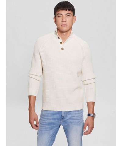 Men's Waffle-Knit Long Sleeves Sweater Silver $35.64 Sweaters