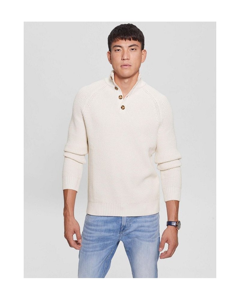 Men's Waffle-Knit Long Sleeves Sweater Silver $35.64 Sweaters