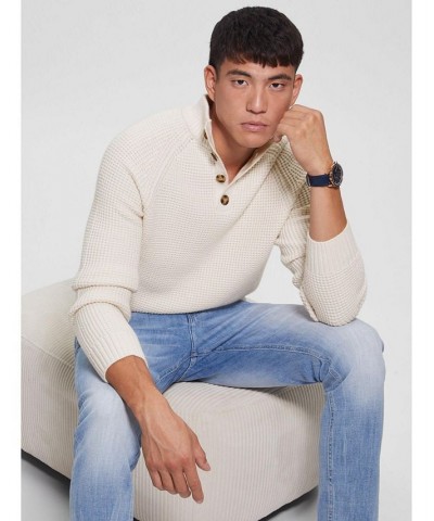 Men's Waffle-Knit Long Sleeves Sweater Silver $35.64 Sweaters