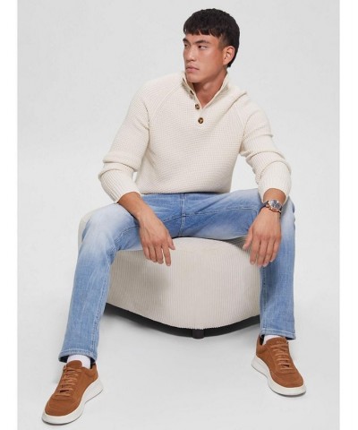 Men's Waffle-Knit Long Sleeves Sweater Silver $35.64 Sweaters