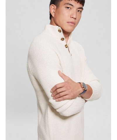 Men's Waffle-Knit Long Sleeves Sweater Silver $35.64 Sweaters