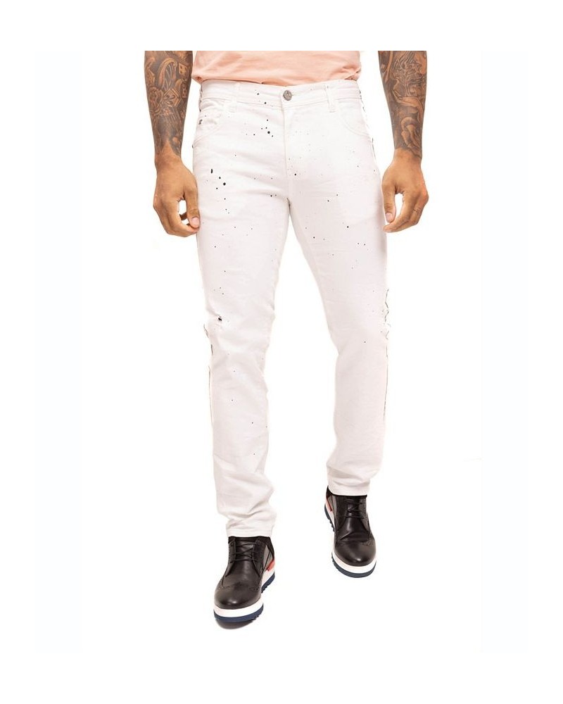 Men's Modern Splattered Stripe Jeans $58.50 Jeans