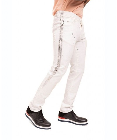 Men's Modern Splattered Stripe Jeans $58.50 Jeans